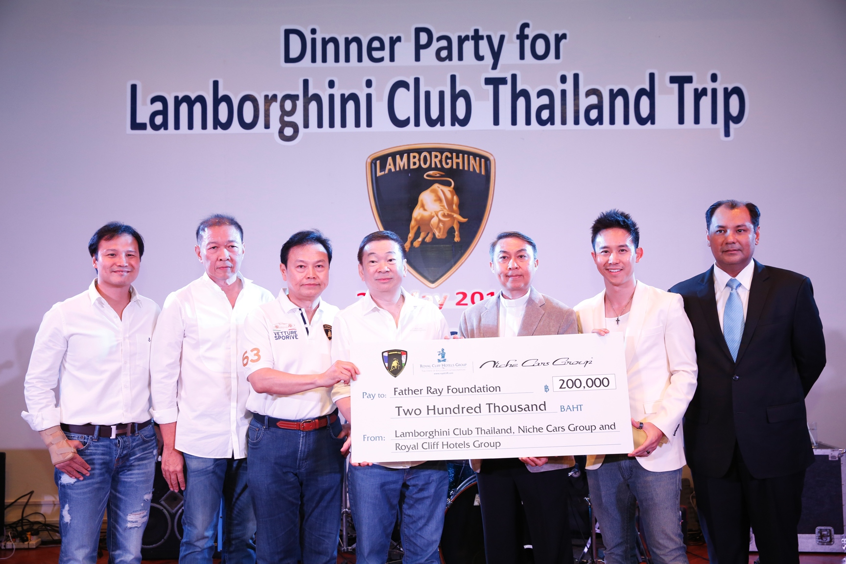 Lamborghini Club (Thailand) together with Royal Cliff Hotels and Niche Cars Group Support Father Ray Foundation